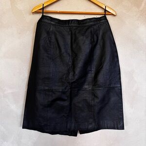 Venezia vintage Black Leather Skirt